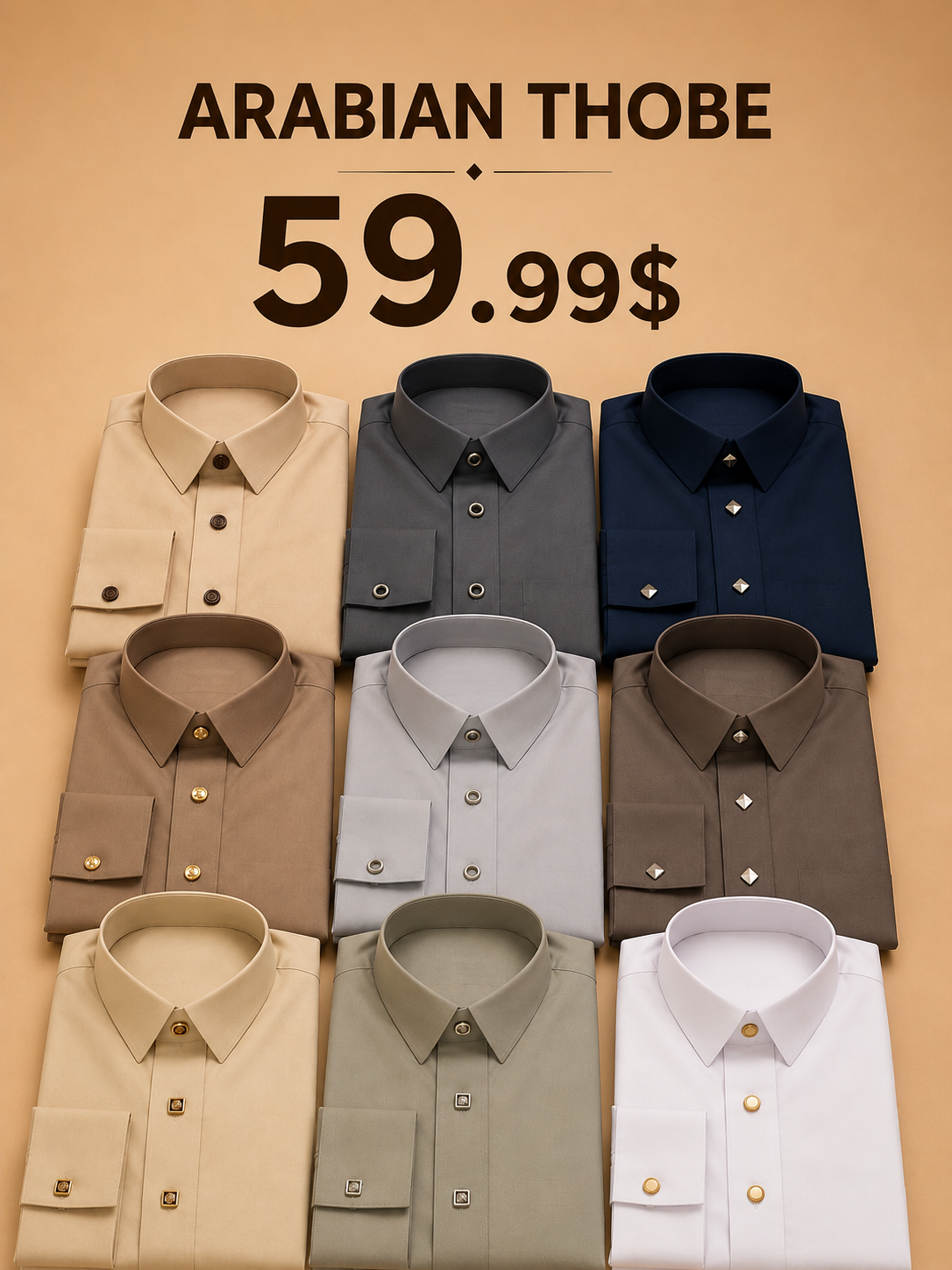 Yemeni thobes — all nine colors